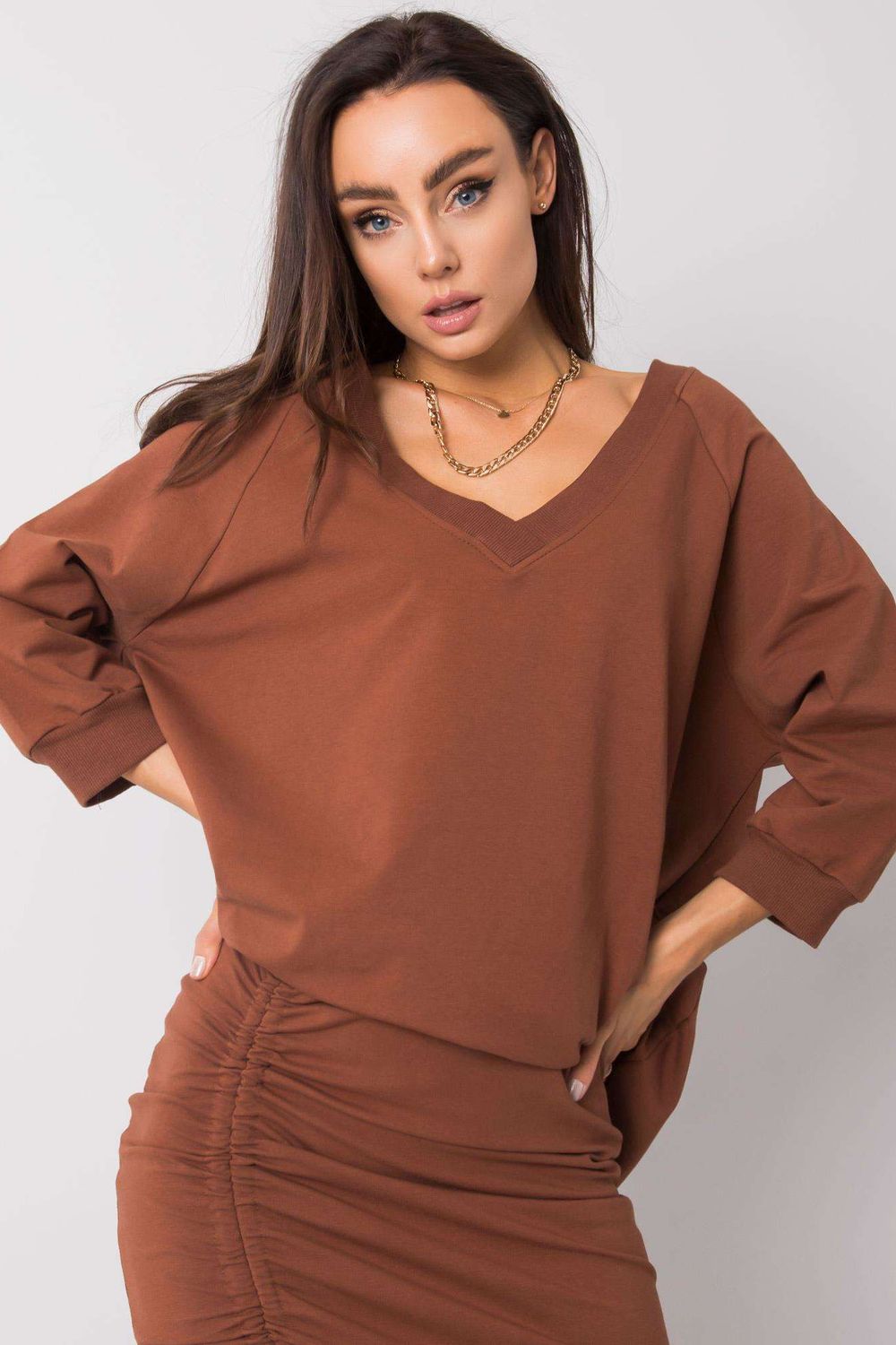 T-shirt femme Rue Paris Sweatshirt Sweatshirt — brun