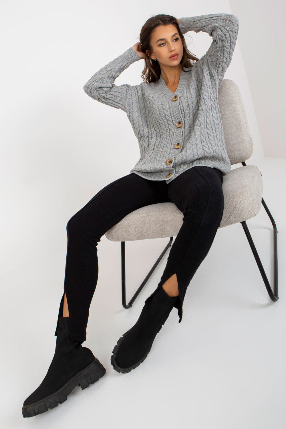 Cardigan femme Rue Paris — gris