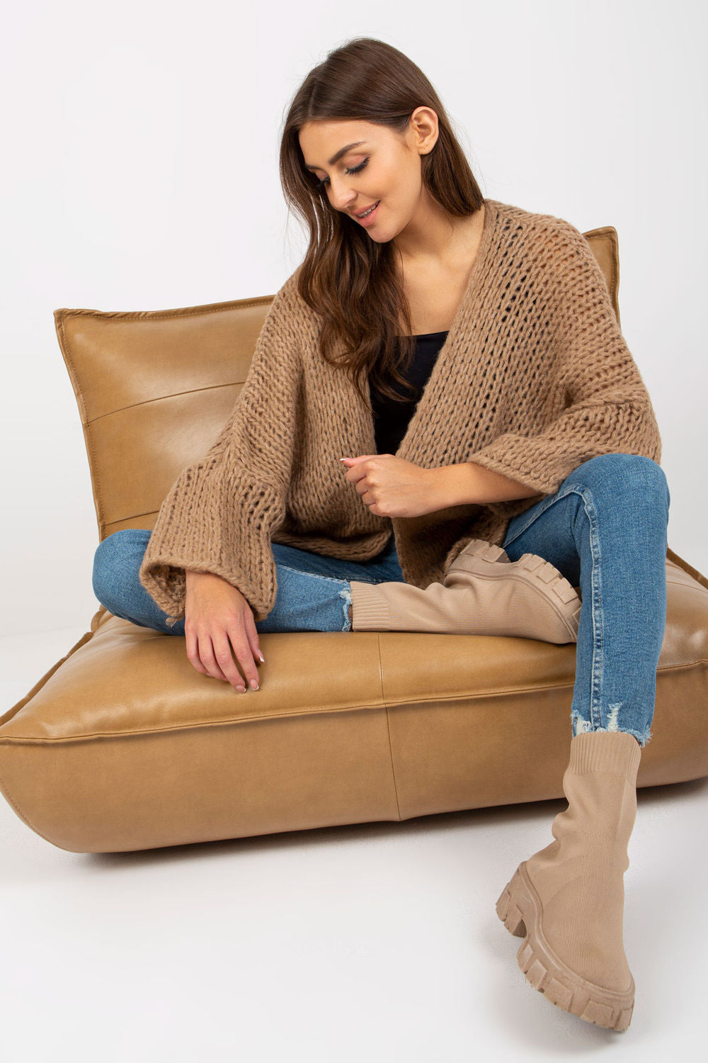 Cardigan femme Och Bella — beige