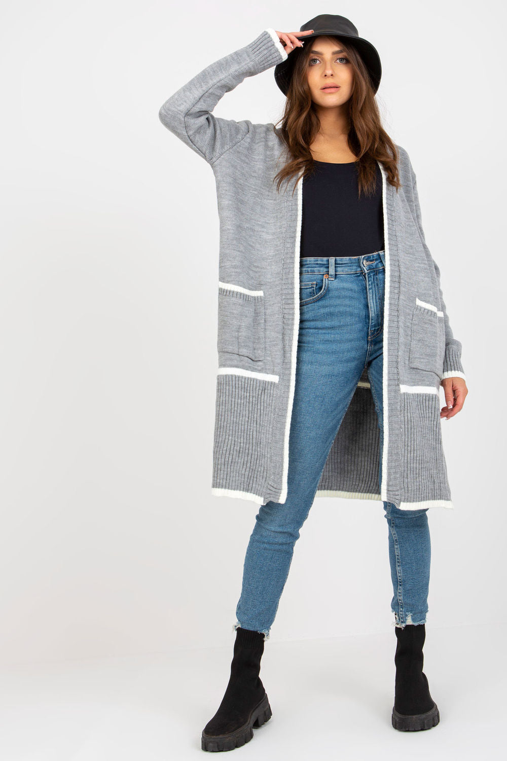 Cardigan femme Rue Paris — gris