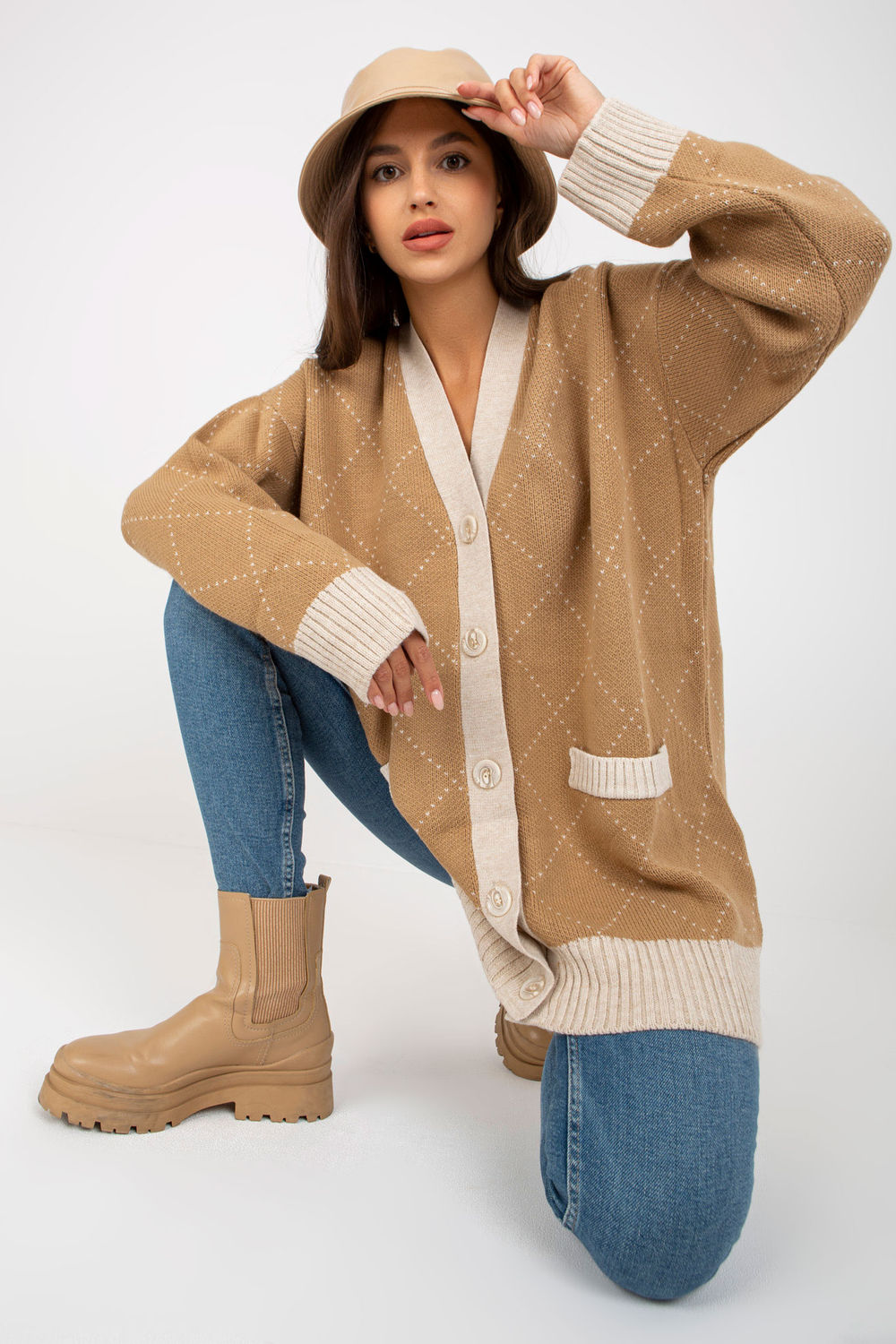 Cardigan femme Rue Paris — brun