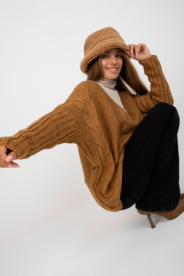 Pull femme Och Bella Chandail Chandail — brun