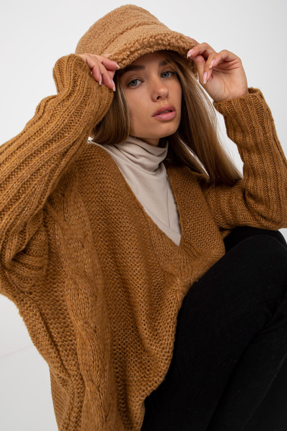 Pull femme Och Bella Chandail Chandail — brun