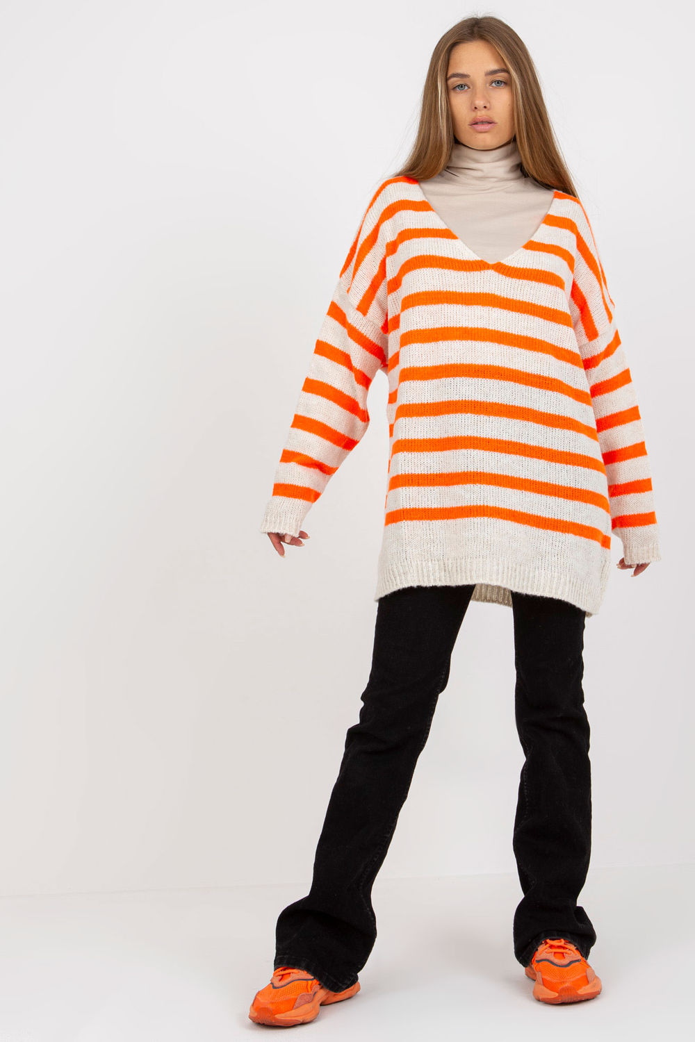 Pull femme Och Bella Chandail Chandail — orange
