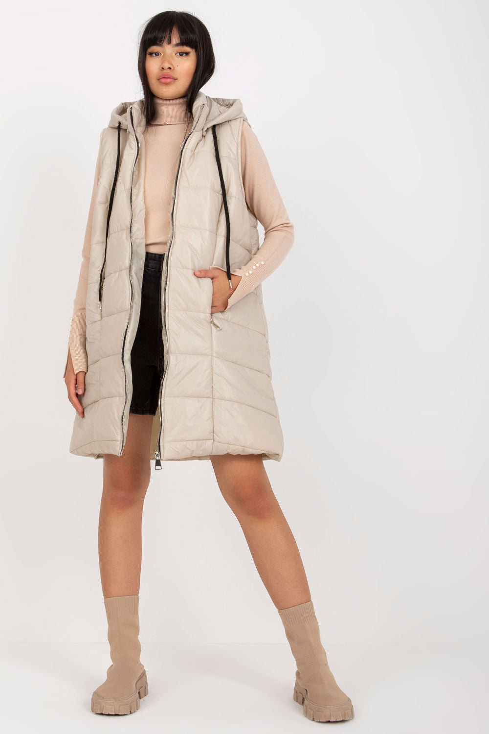 Gilet femme Och Bella — beige