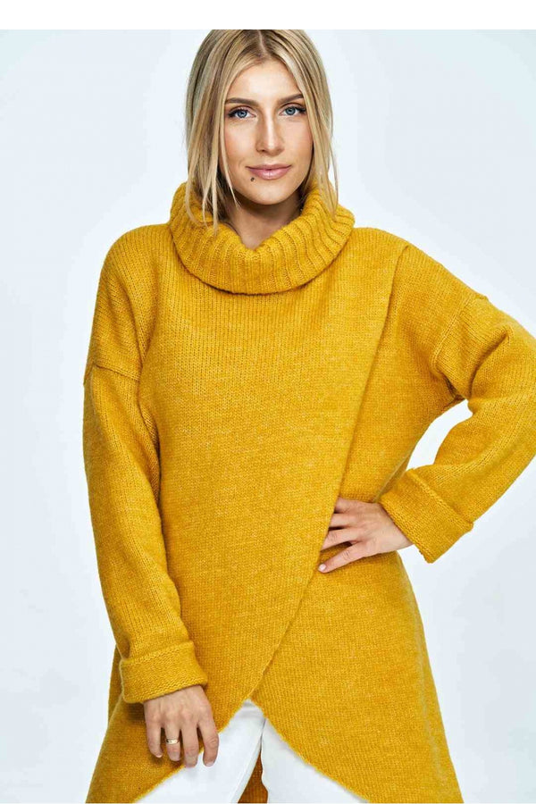 Pull femme Figl Col Roulé Col — jaune