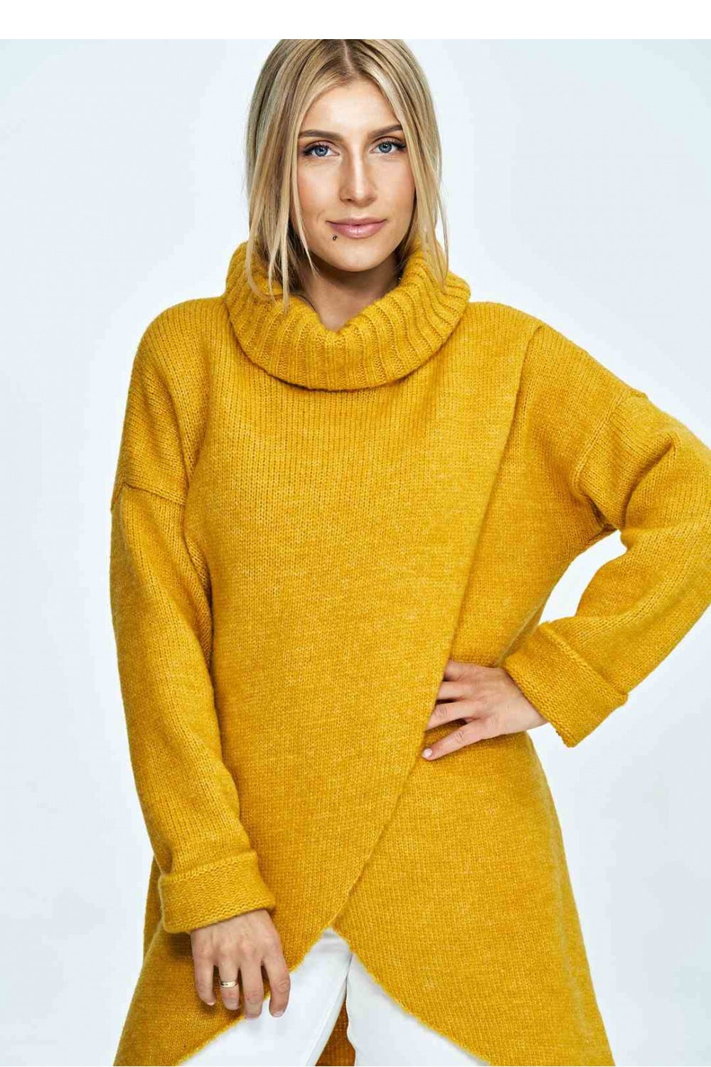 Pull femme Figl Col Roulé Col — jaune