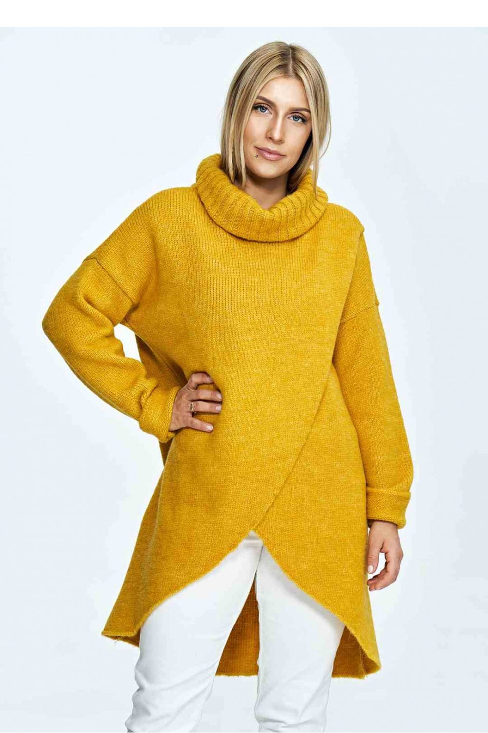 Pull femme Figl Col Roulé Col — jaune