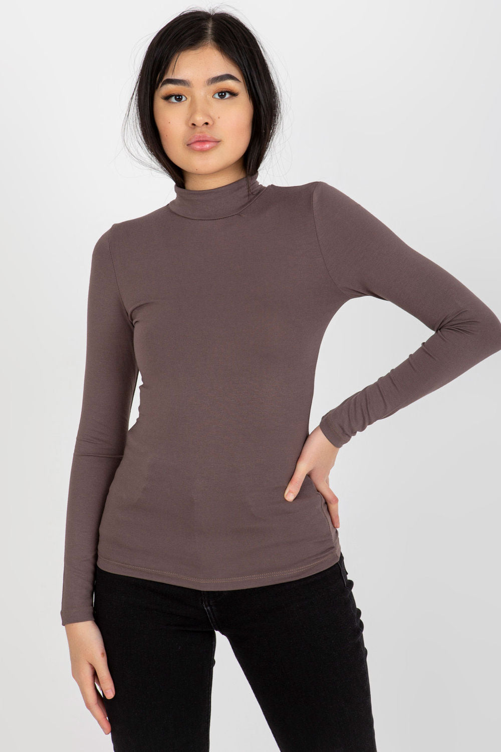 Pull femme Rue Paris Col Roulé Col — brun
