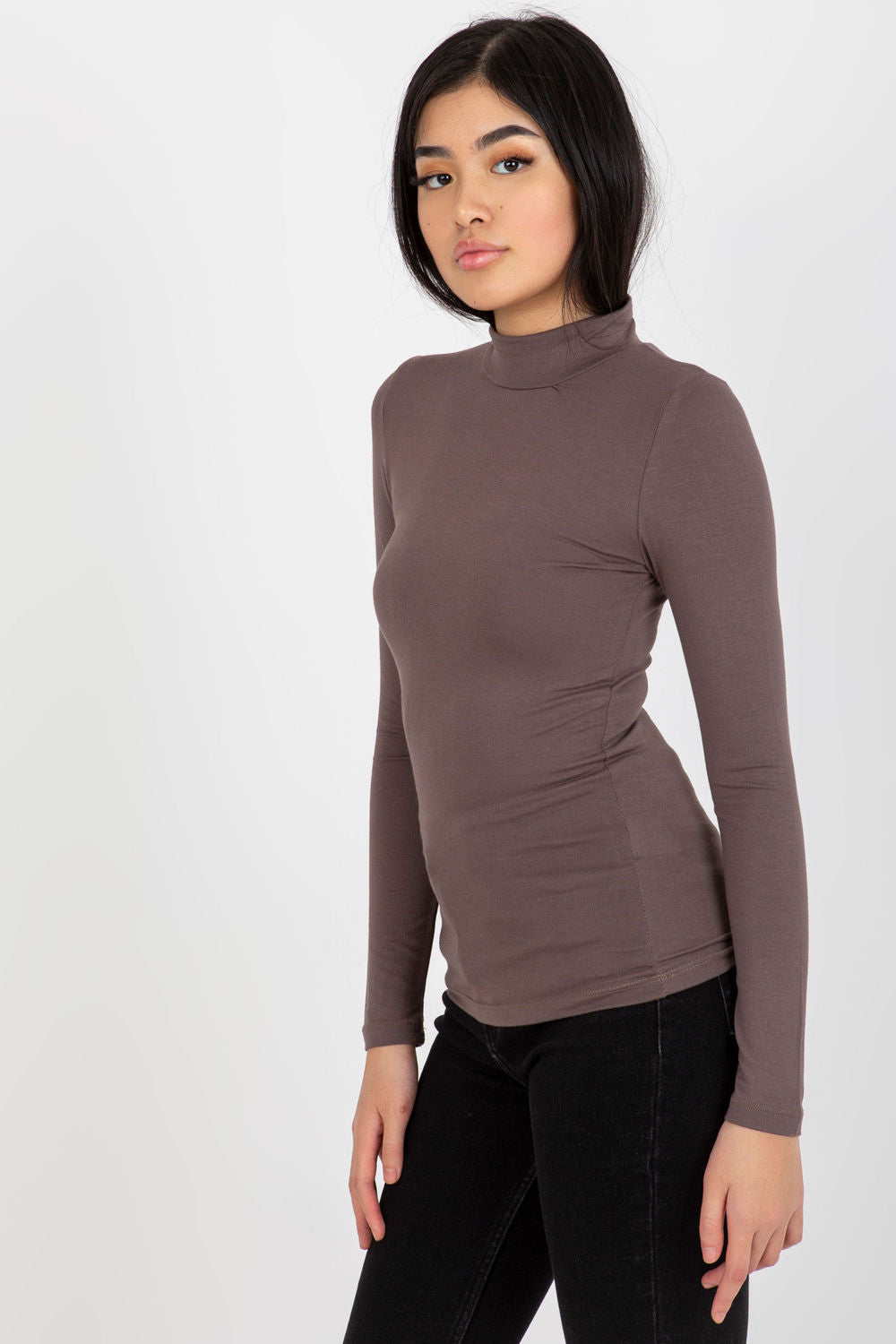 Pull femme Rue Paris Col Roulé Col — brun