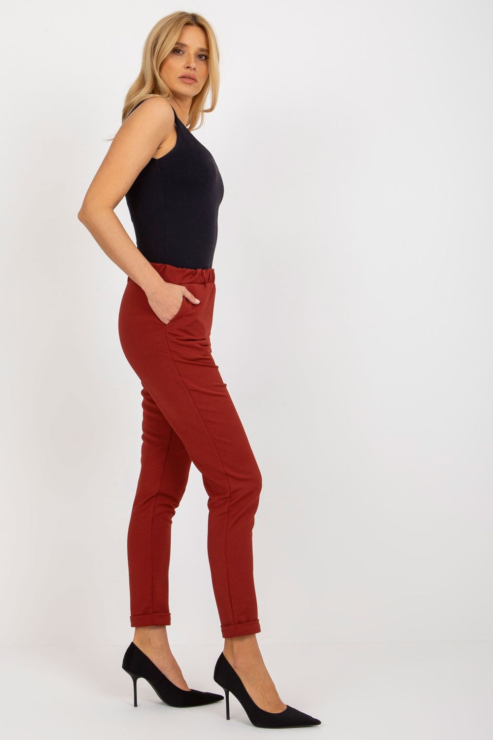 Chaussures à talons femme Lakerta Pantalon Pantalon — rouge