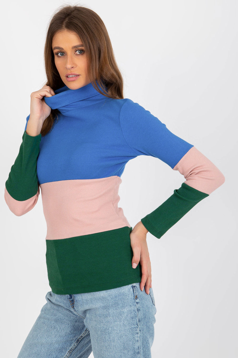 Pull femme Relevance Col Roulé Col — bleu