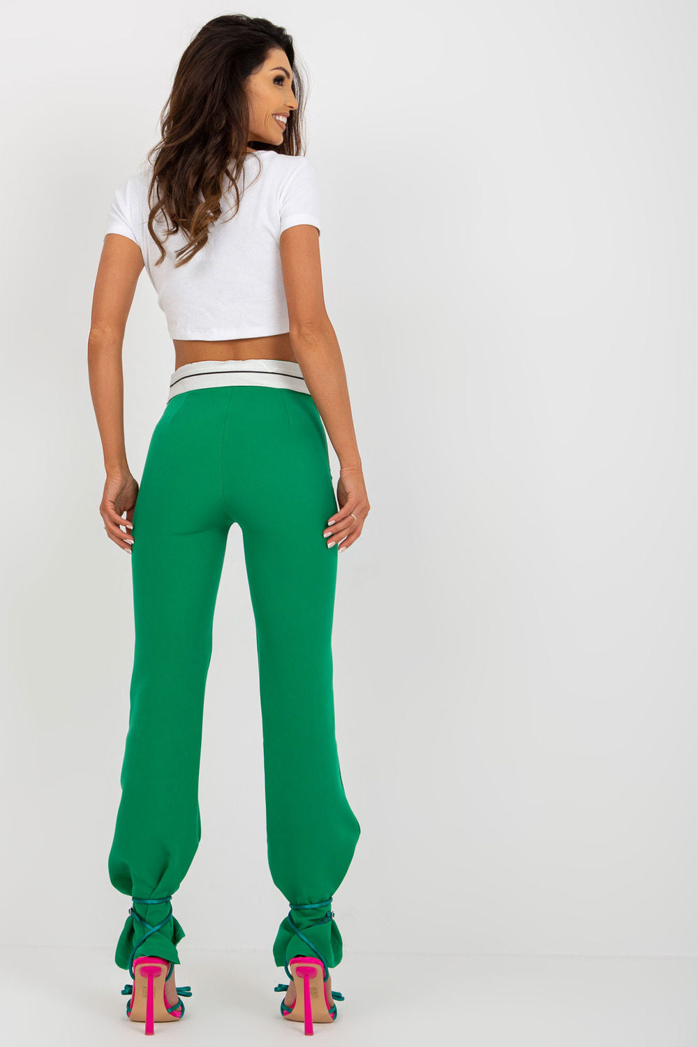 Chaussures à talons femme Italy Moda Pantalon Pantalon — vert