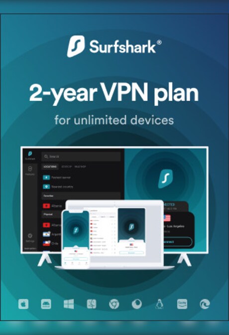 Surfshark VPN Starter Edition (2 Years , Unlimited Devices) - Surfshark Key - GLOBAL