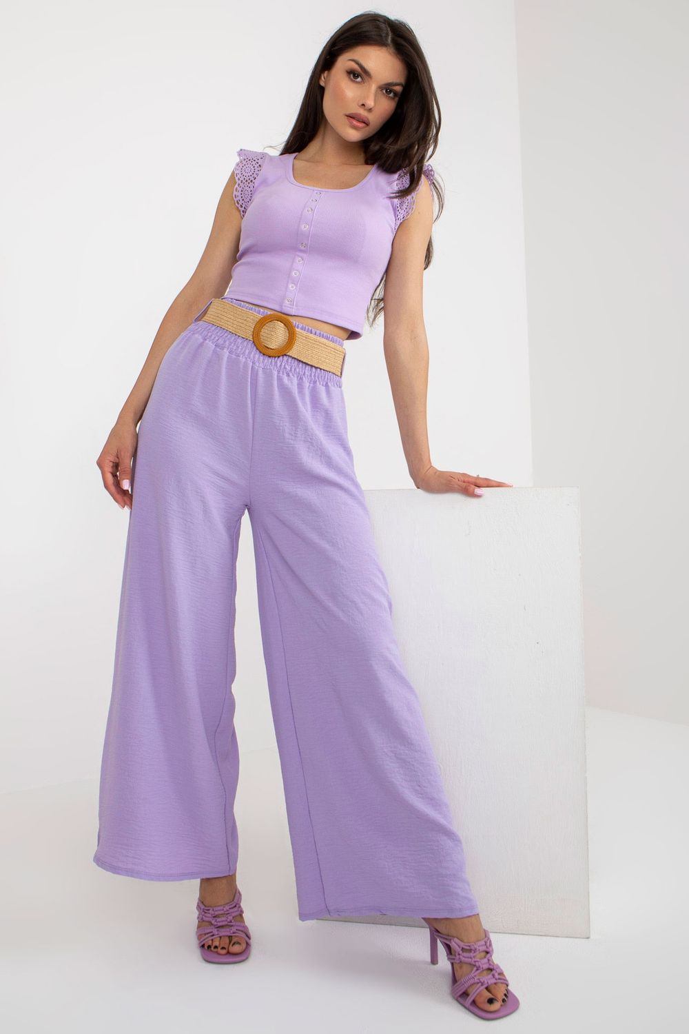 Chaussures à talons femme Italy Moda Pantalon Pantalon — violet