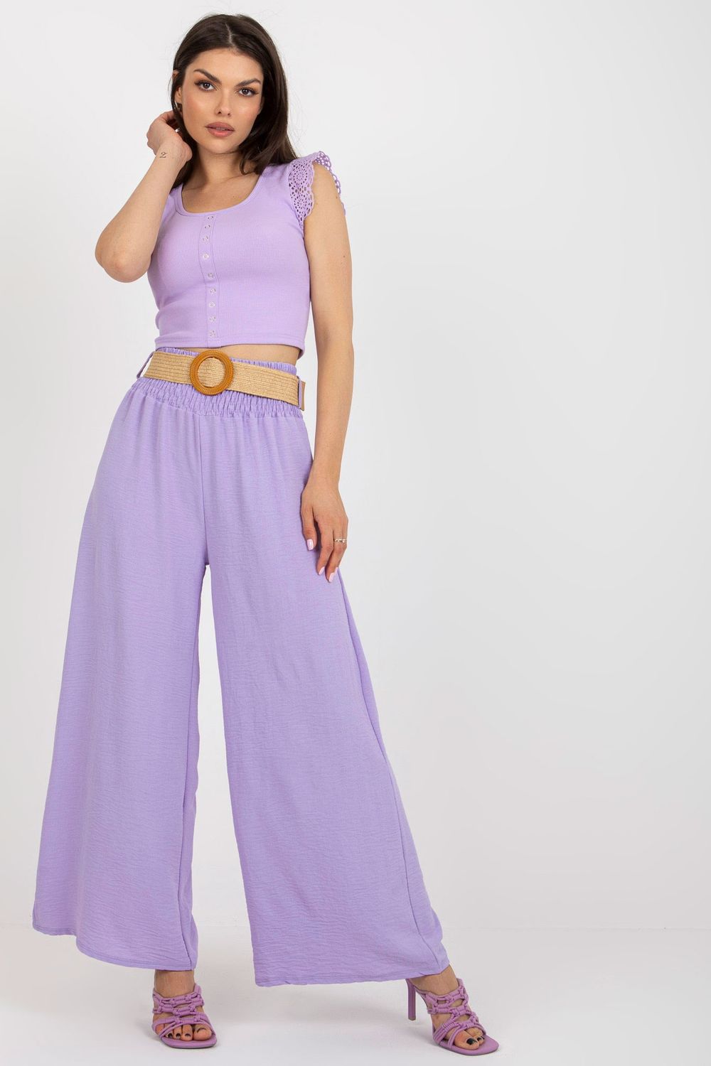 Chaussures à talons femme Italy Moda Pantalon Pantalon — violet