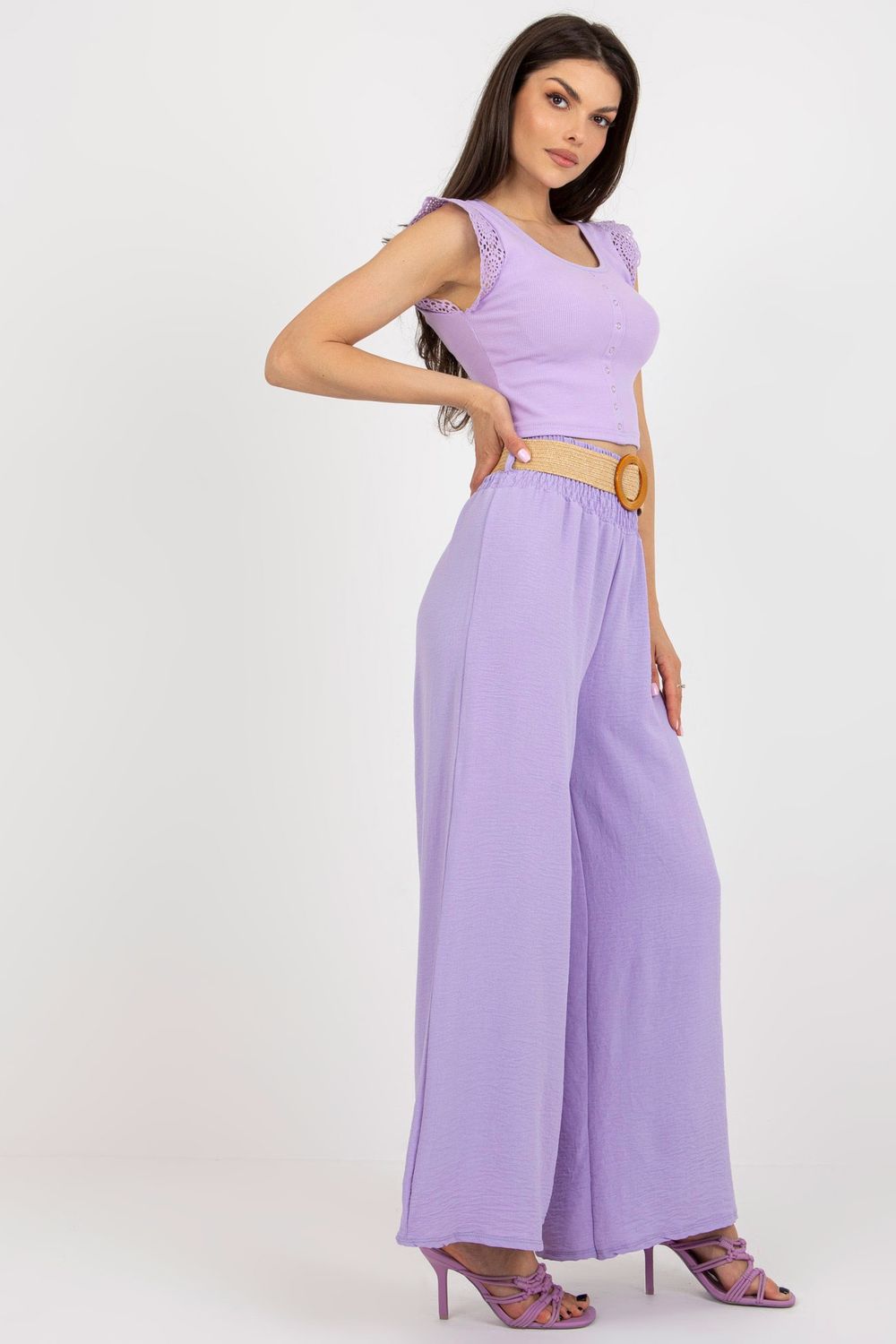 Chaussures à talons femme Italy Moda Pantalon Pantalon — violet