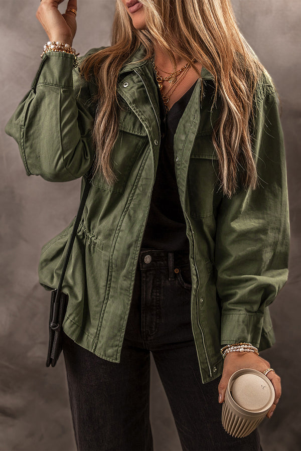 Veste femme boutonnée, zip — vert