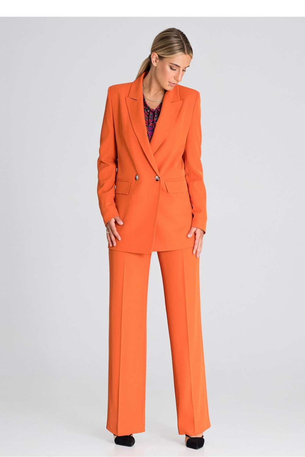 Chaussures à talons femme Figl Pantalon Long Pantalon — orange