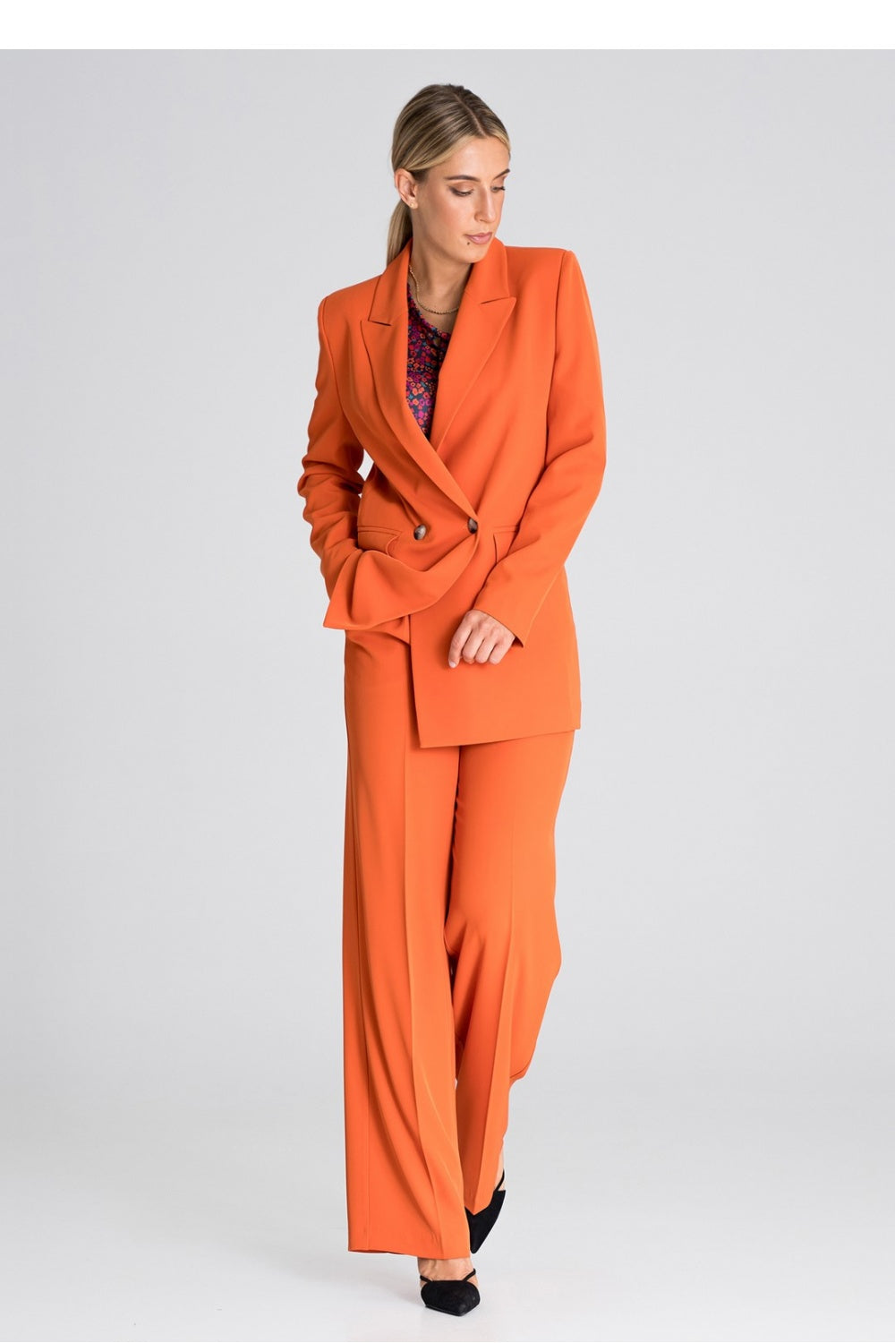 Chaussures à talons femme Figl Pantalon Long Pantalon — orange