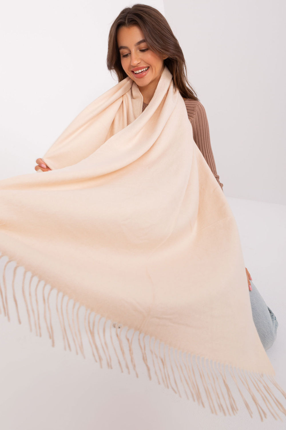 Châle femme AT — beige