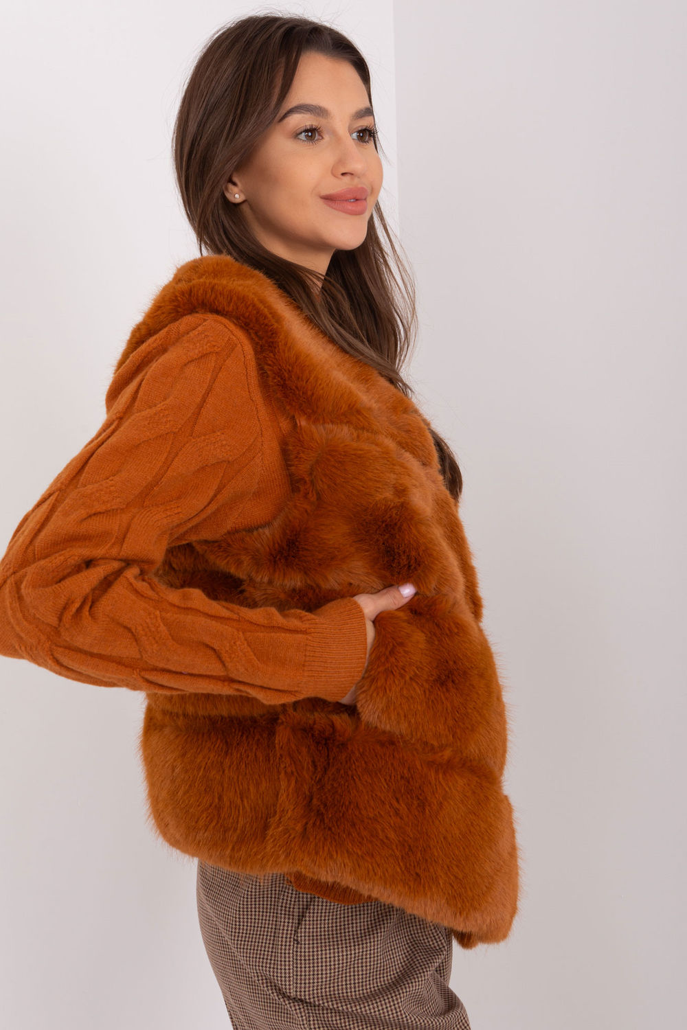 Gilet femme AT — brun