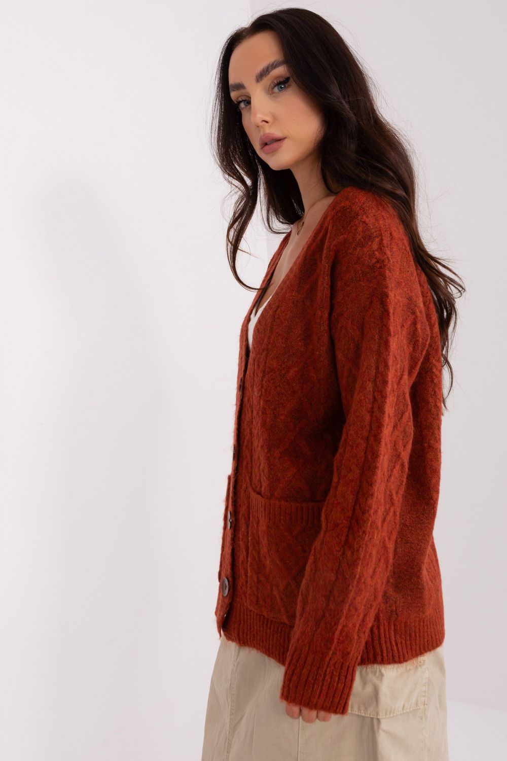 Cardigan femme AT — orange