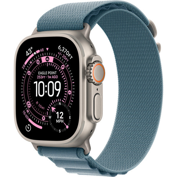 Apple Watch titan, 49 mm, Alpine Loop bleu clair M, bracelet / boîtier titane, Cellular - Apple - vue 2