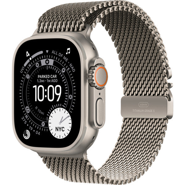 Apple Watch titan, 49 mm, Milanaise Armband Titan Natur S, bracelet / boîtier titane, Cellular - Apple - vue 2