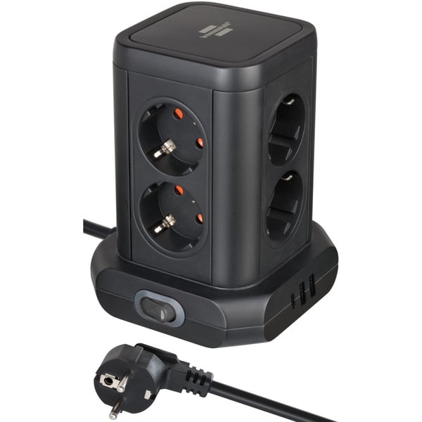 Brennenstuhl Steckdosenturm 8-fach, 2x USB-A, 1x USB-C, Steckdosenleiste - Brennenstuhl - vue 2