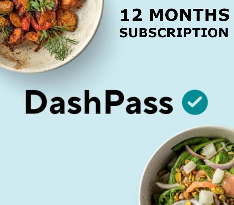 DoorDash DashPass 12 Months Subscription Card