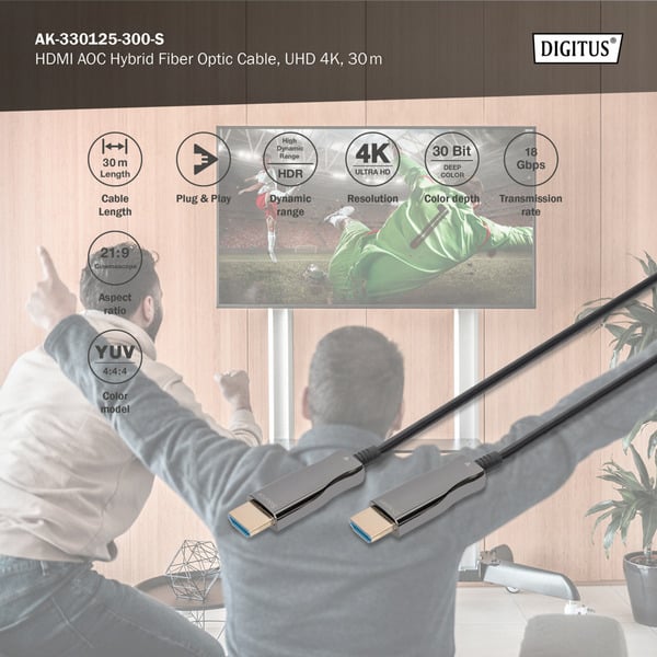 Digitus HDMI AOC Hybrid Glasfaserkabel, UHD 4K - Digitus - vue 7