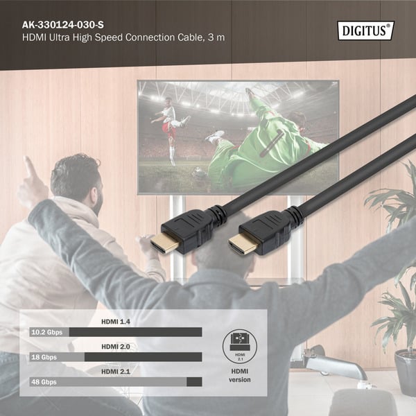 (€ 2,52 / 1 m) Digitus HDMI Ultra High Speed Anschlusskabel, avec Ethernet, UHD 8K - Digitus - vue 4
