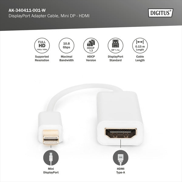 Digitus Mini DisplayPort auf HDMI Adapter / Konverter - Digitus - vue 5
