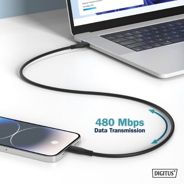 Digitus USB 2.0 Silikon-Anschlusskabel USB-A > USB-C - Digitus - vue 8