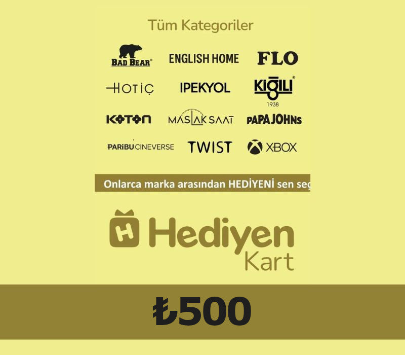 Hediyen KART - All Access ₺500 Gift Card TR
