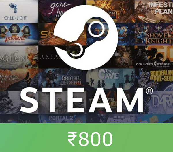 Steam Gift Card ₹800 INR Global Activation Code