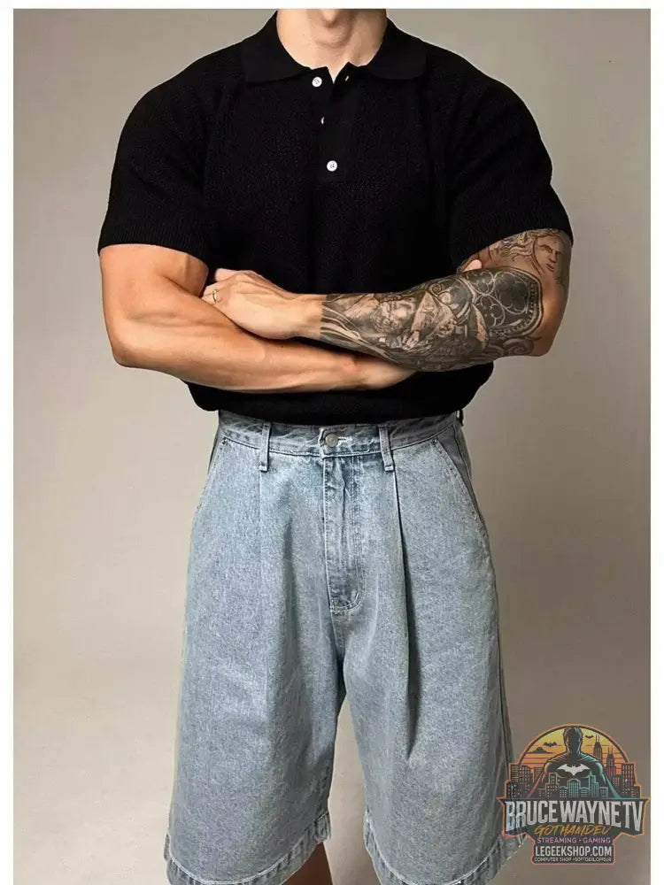Polo texturé homme grande taille en noir, parfait pour un look décontracté et élégant