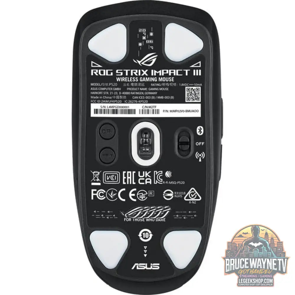 ASUS ROG Strix Impact III Wireless, souris gaming - vue 6