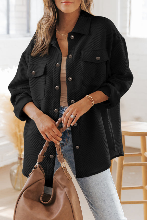 Pièce mode femme boutonnée, poches, uni — noir