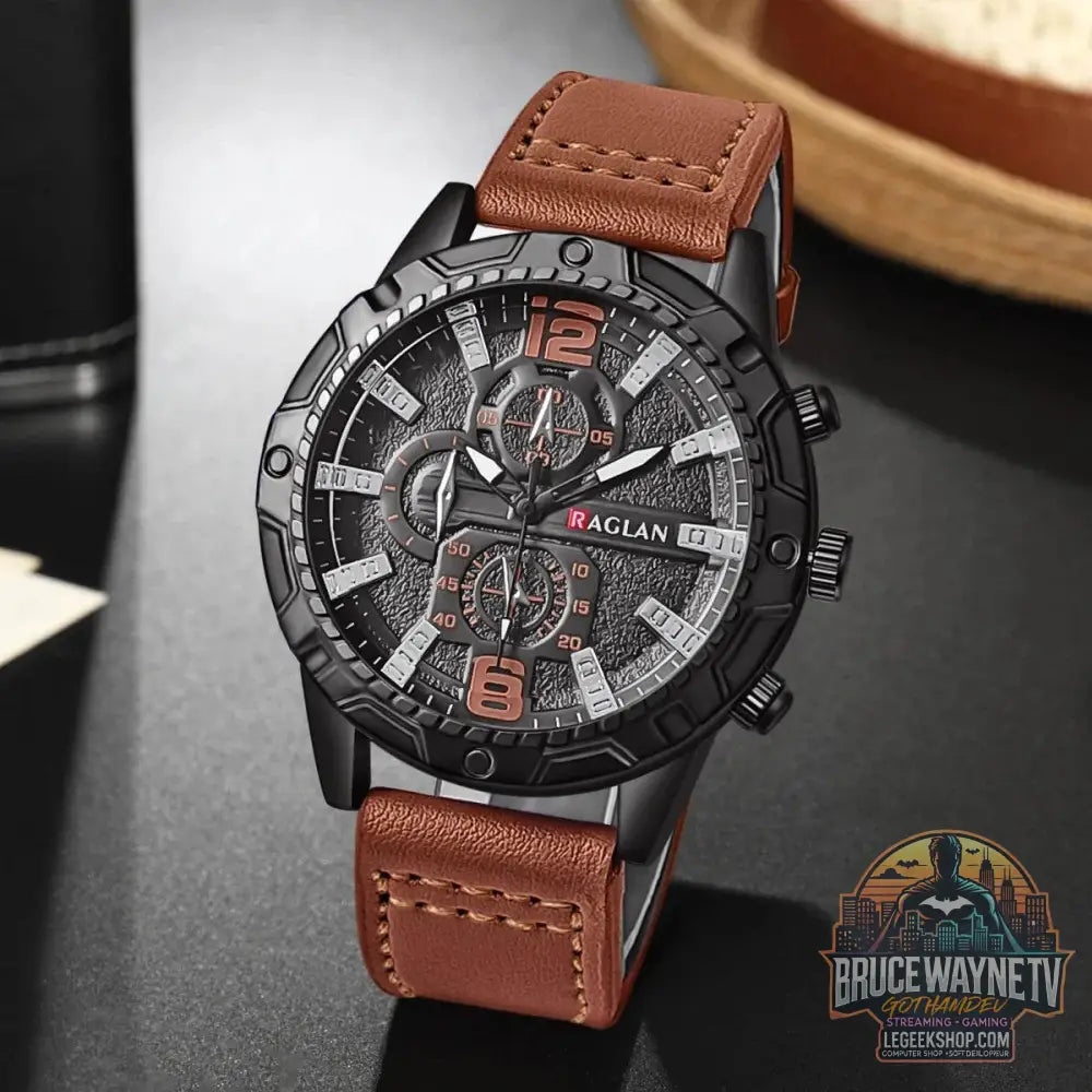 Montre-bracelet en cuir pour homme, marque supérieure, mode, horloge, cadeau | Wayne Outfitters - Legeekshop