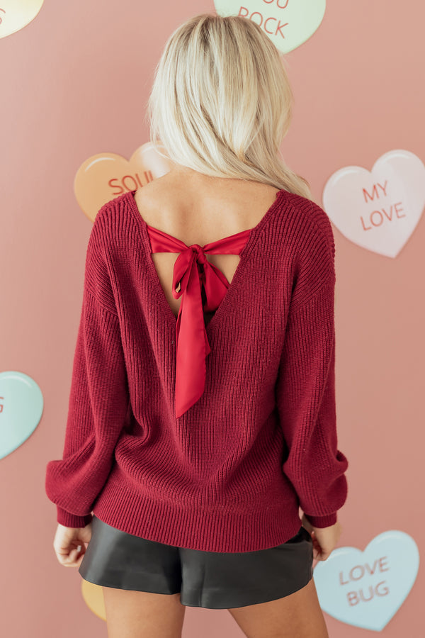 Pull femme en maille, épaules tombantes, côtelé — rouge
