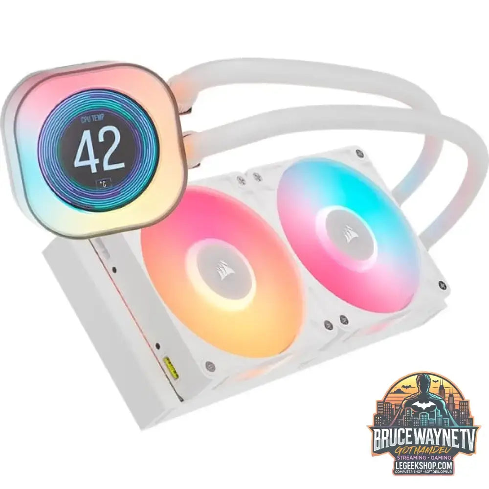 Corsair iCUE LINK TITAN 240 RX LCD RGB, Wasserkühlung weiß - Corsair - vue 2
