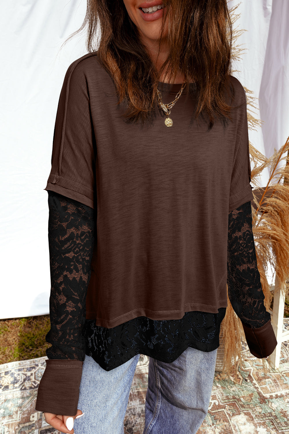 T-shirt femme patchwork, casual
