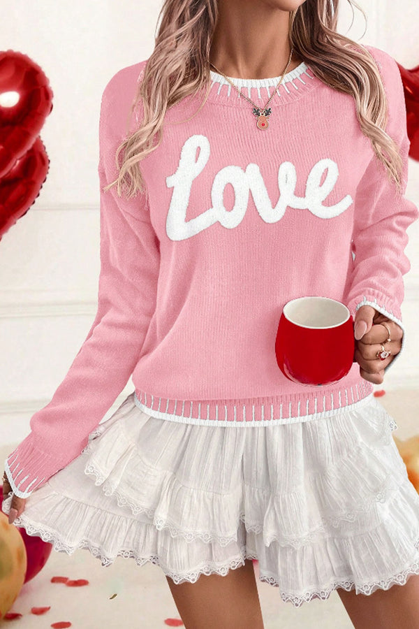 Pull femme graphique — rose