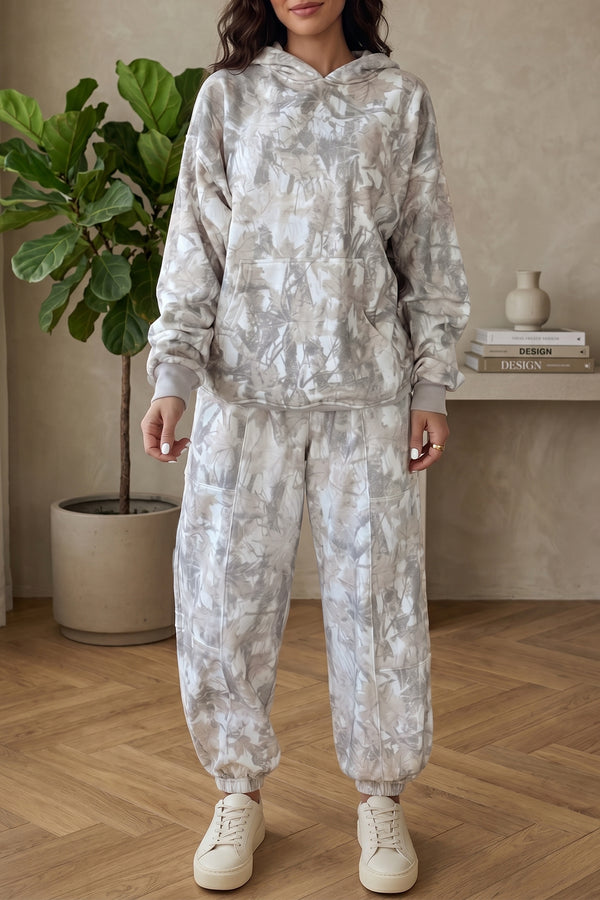 Pantalon femme manches longues, taille élastique — multicolore