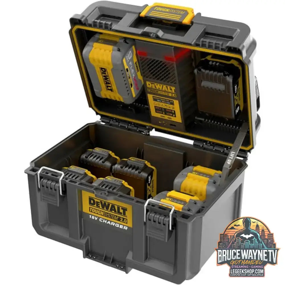 DEWALT ToughSystem 2.0 Charger Box DWST83471, Ladestation schwarz, Gleichzeitiges Laden von 2 18Volt XR / 54Volt FLEXVOLT Akkus - DEWALT - vue 2