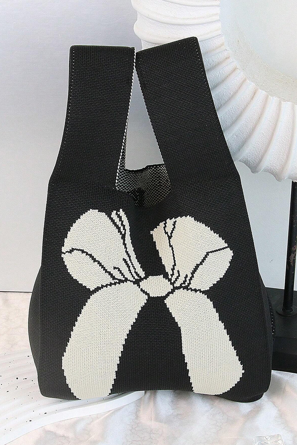 Pièce mode femme en maille, colorblock — noir