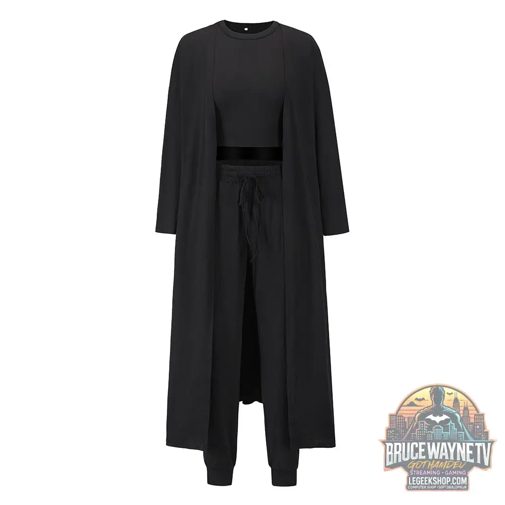 Ensemble Sport Femme 3 Pièces Tricoté Slim Fit Sexy - Black / S - Ensemble Sport Femme