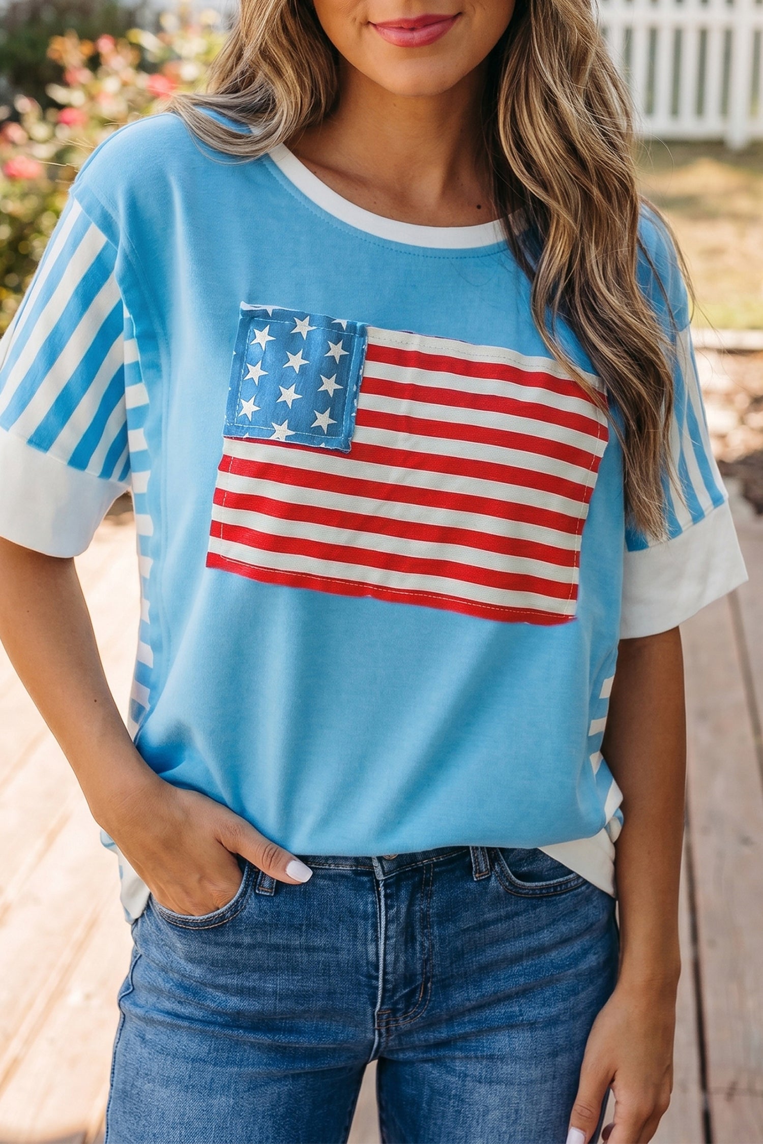 T-shirt femme patchwork, colorblock